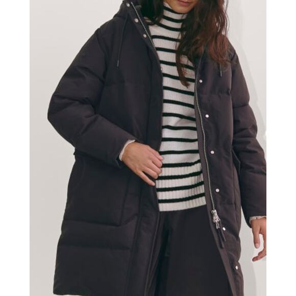 Everlane The ReNew Long Puffer Jacket Long Sleeve Black Size X Large NWT - Picture 6 of 14
